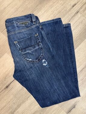 Diesel Heeven Wash 008II Distressed Ripped Blue Straight Made in Italy 29x30